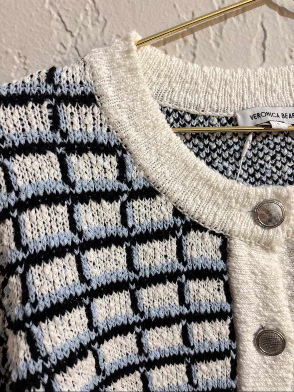 VERONICA BEARD Lavigne Check Knit Jacket - Picture 8 of 8
